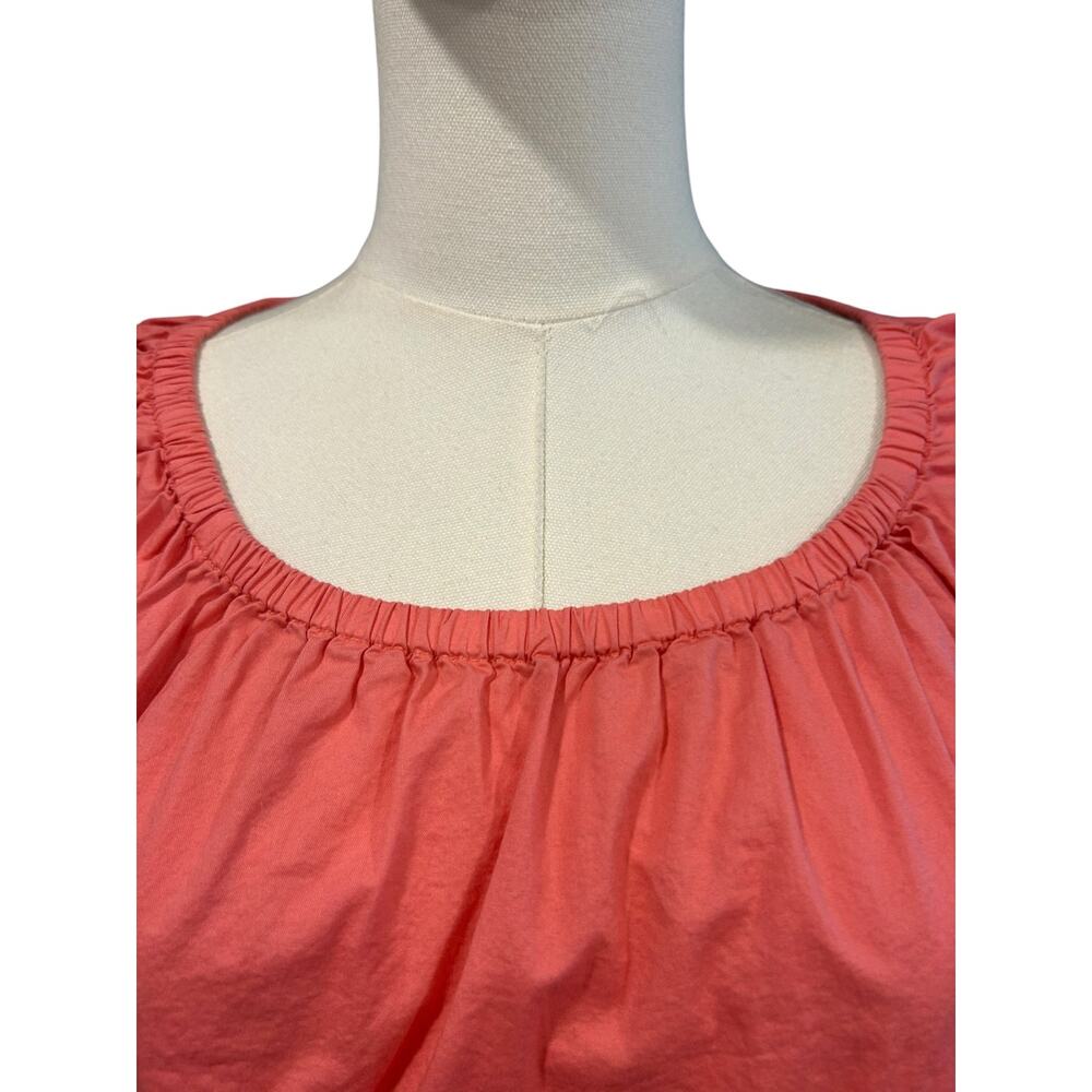 Old Navy Top Peasant Boho Summer SZ XL Coral Puffy Sleeves Peplum Relaxed Fit - Picture 3 of 10